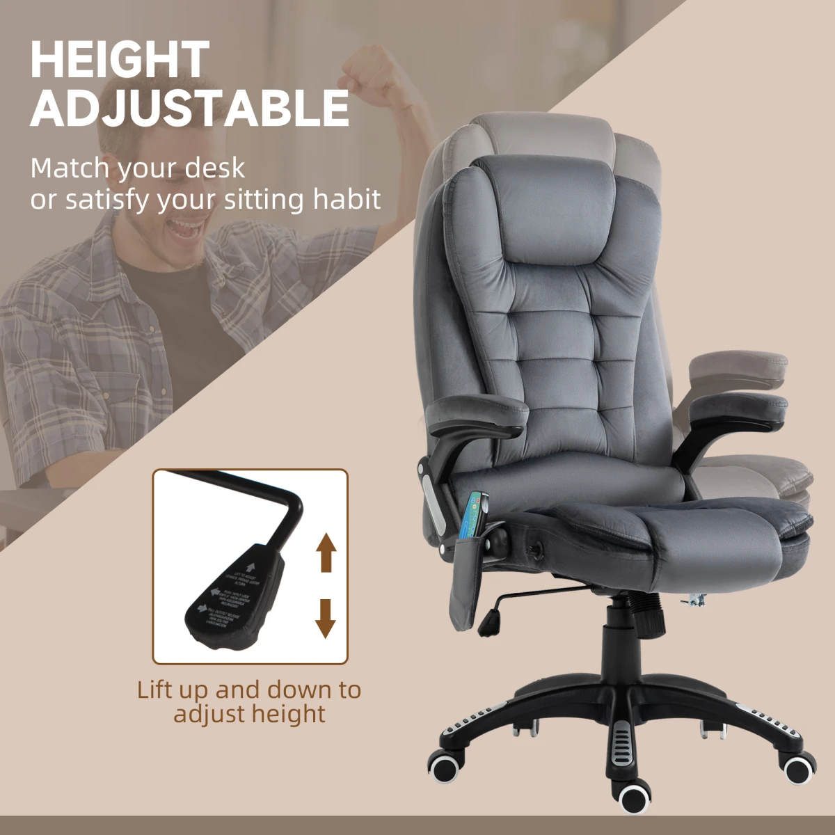 Premium Executive Massage Recliner Chair Full Size Six Point Heating Headrest Office Use by Unbranded