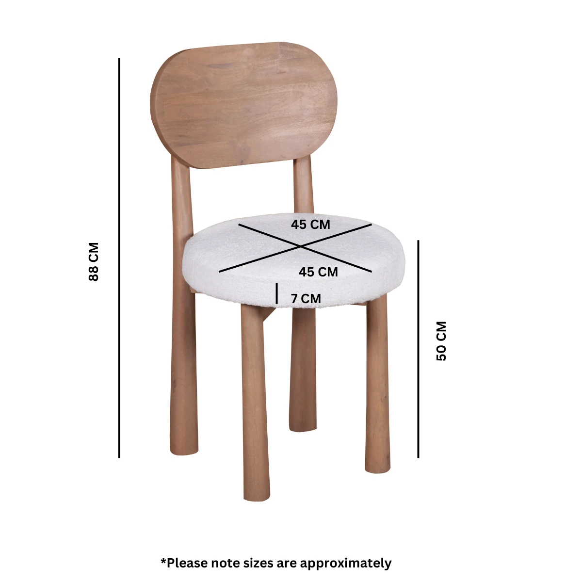 Indian Hub Indus Dining Chair 52x53x82 cm Mango Wood Home - Wooden Chairs