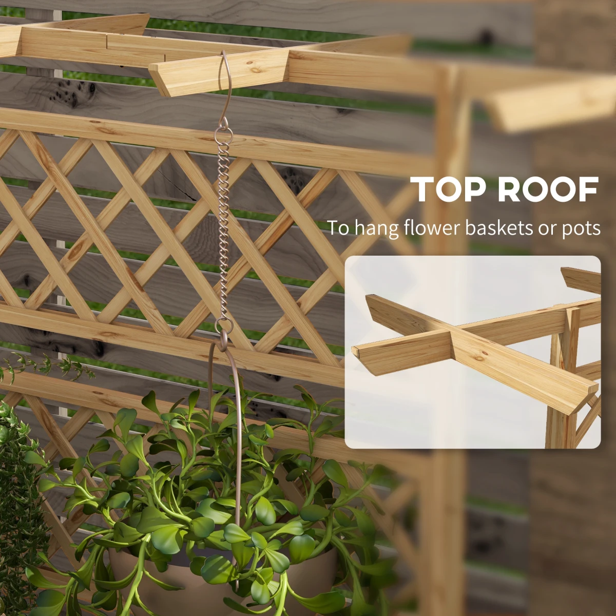 Outsunny Trellis Planter 60x40x80cm Back Trellis Climbers by Outsunny