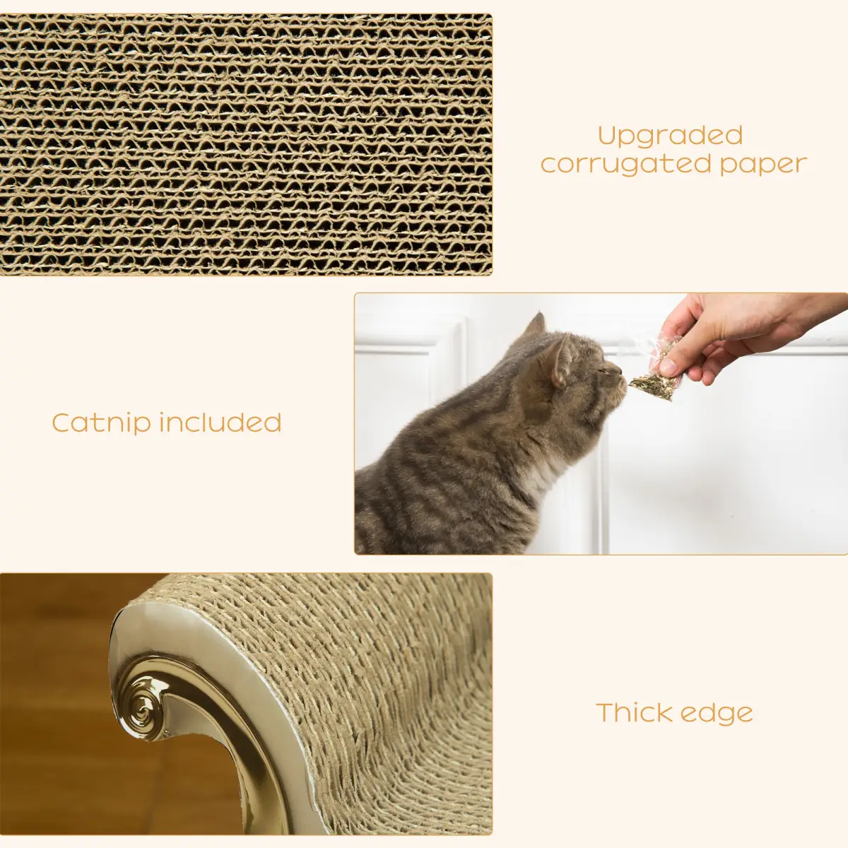 Unbranded Cat Scratching Bed Pet Scratcher Modern Furniture w/ Catnip - Brown Pawhut - Cat Beds