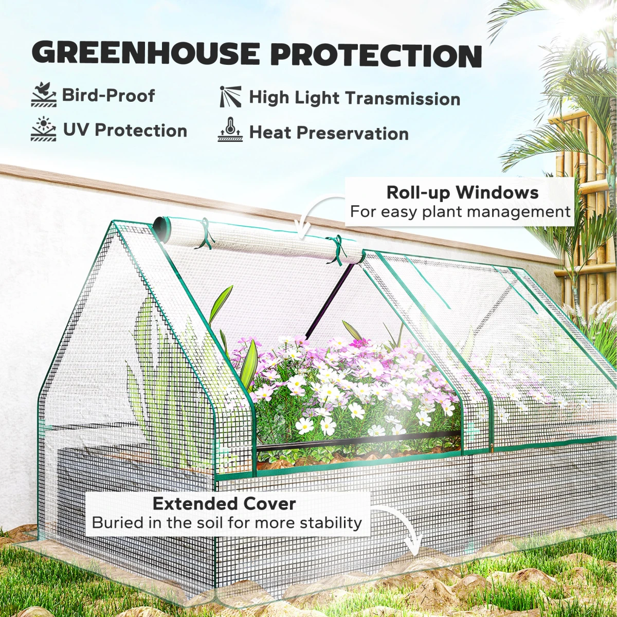 Outsunny Garden Bed Planter Box 10cm Edge Greenhouse by Outsunny
