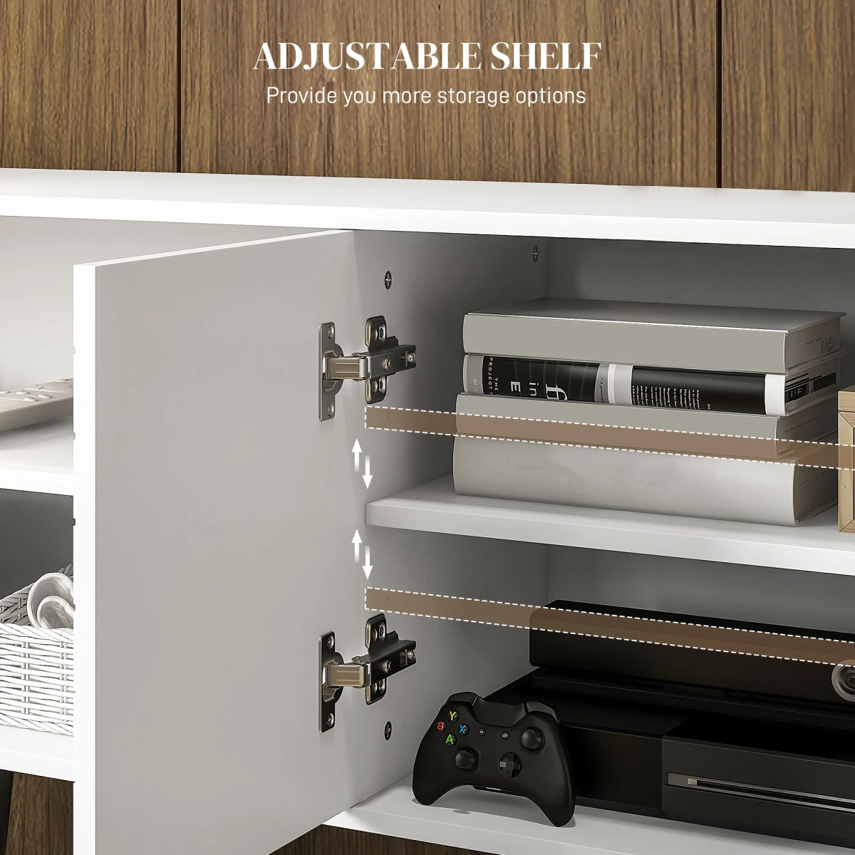 HOMCOM HOMCOM TV Unit 65Inch White With Door And Shelves LivingRoom - TV Unit