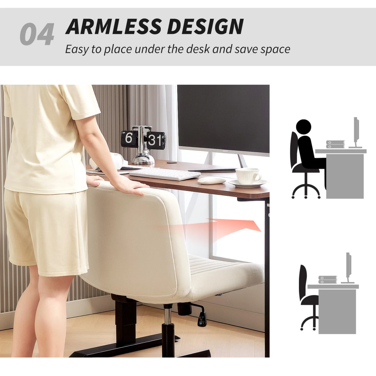 N/A Premium Office Chair 61cm Breathable Tilt For Home - Office Chair