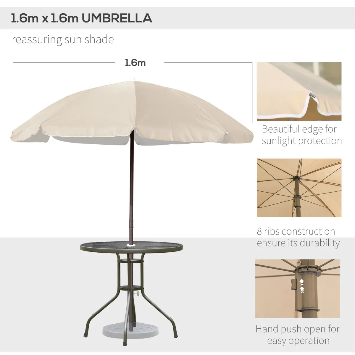 Outsunny Outsunny 6PC Garden Dining Set Outdoor Furniture Folding Chairs Table Parasol - Garden Set