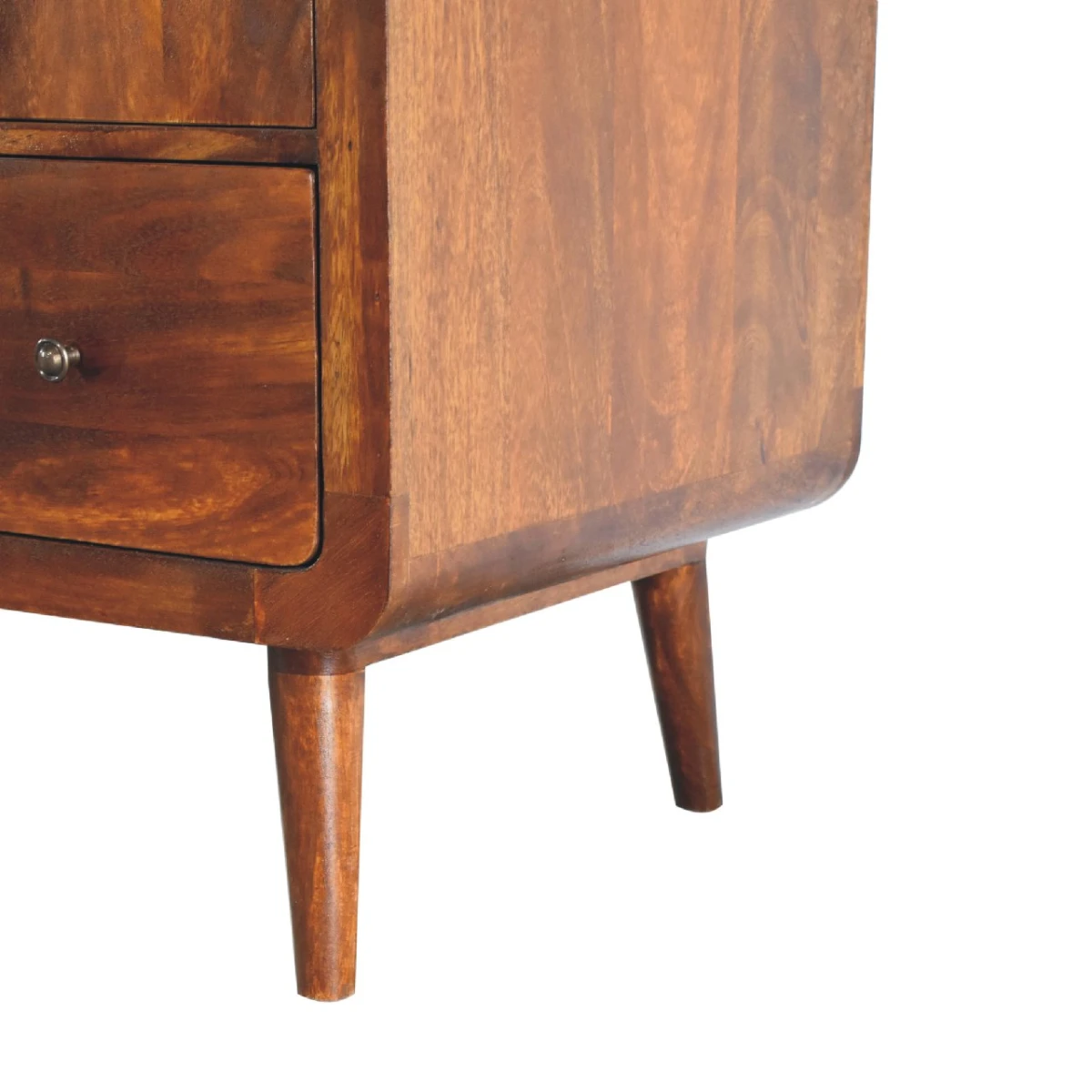 Artisan Furniture Artisan Furniture Solid Wood Curved Chestnut Wardrobe, Light Brown, 2 Doors and 1 Drawer -