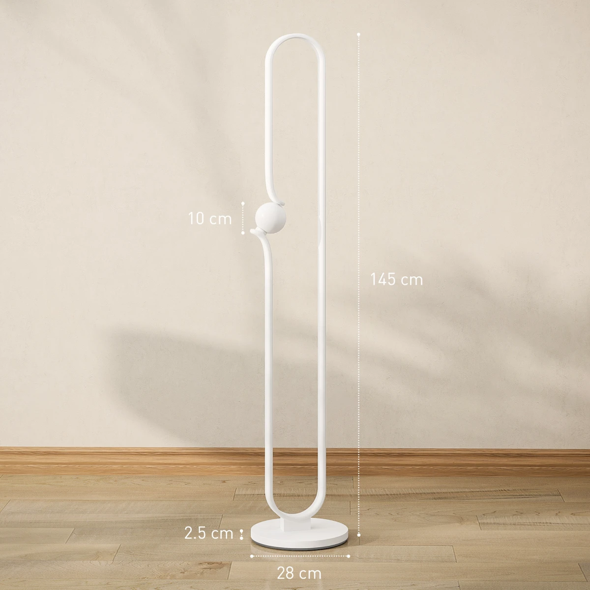 HOMCOM HOMCOM Dimmable LED Floor Lamp with Glass Shade for Cozy Living Rooms - Lamp