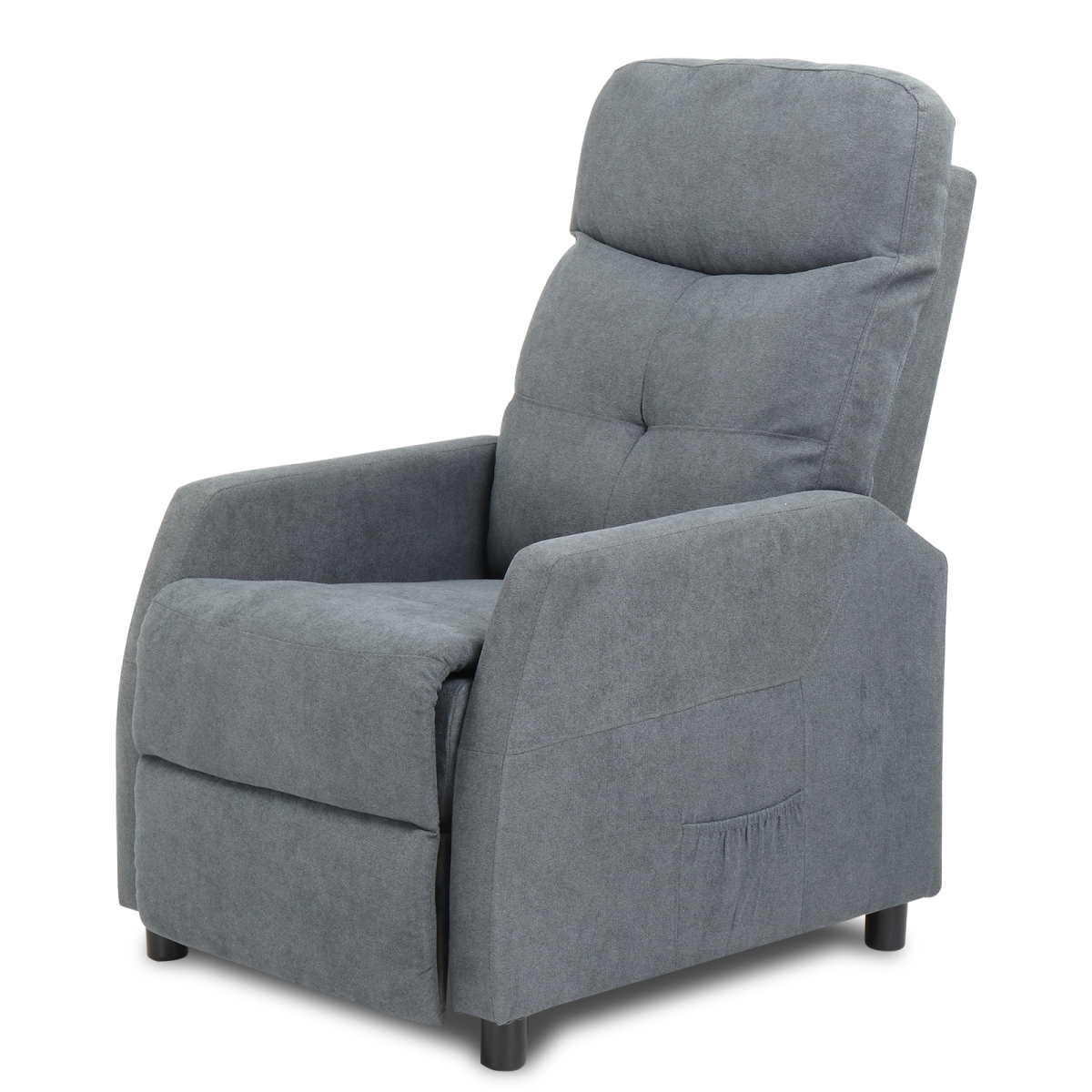 Fabric With 6-Point Massage Heating Function Recliner Light Gray - from N/A