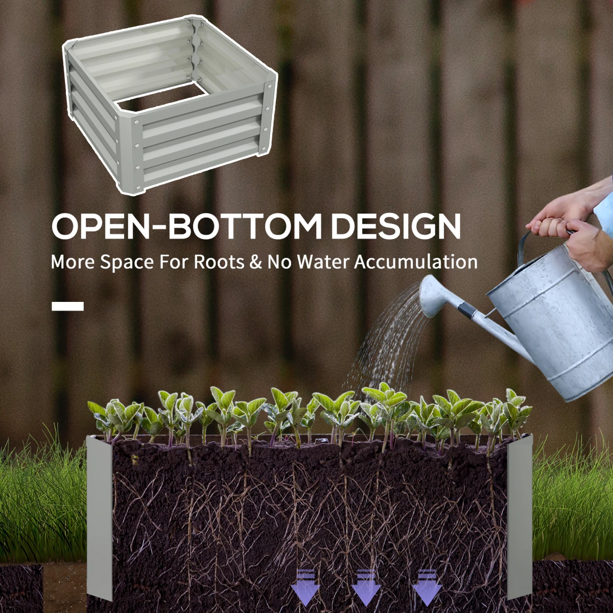 Outsunny Raised Garden Bed Two Pack Galvanised Steel Patio by Outsunny