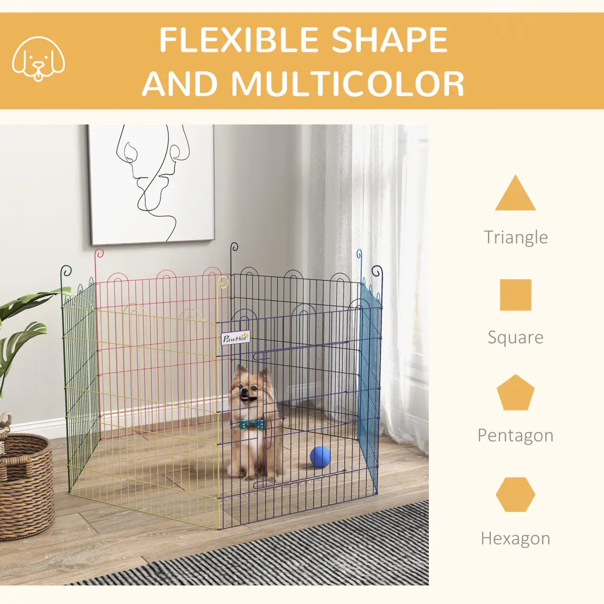 PawHut PawHut Pet Playpen Dog Puppy Crate Kennel with Door - Pet Playpen