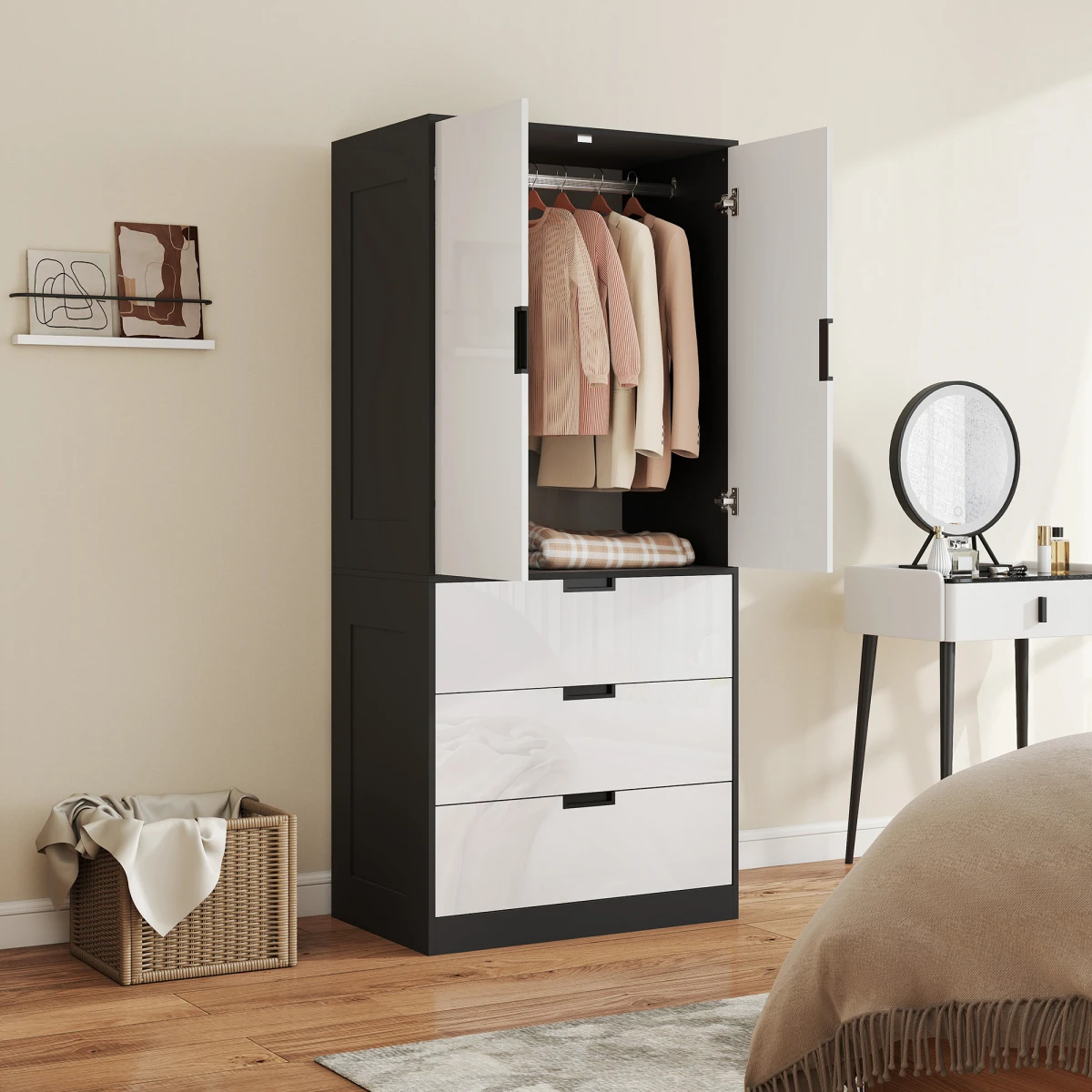 Modern Hall Tree With Dresser And 3 Drawers For Bedroom by N/A