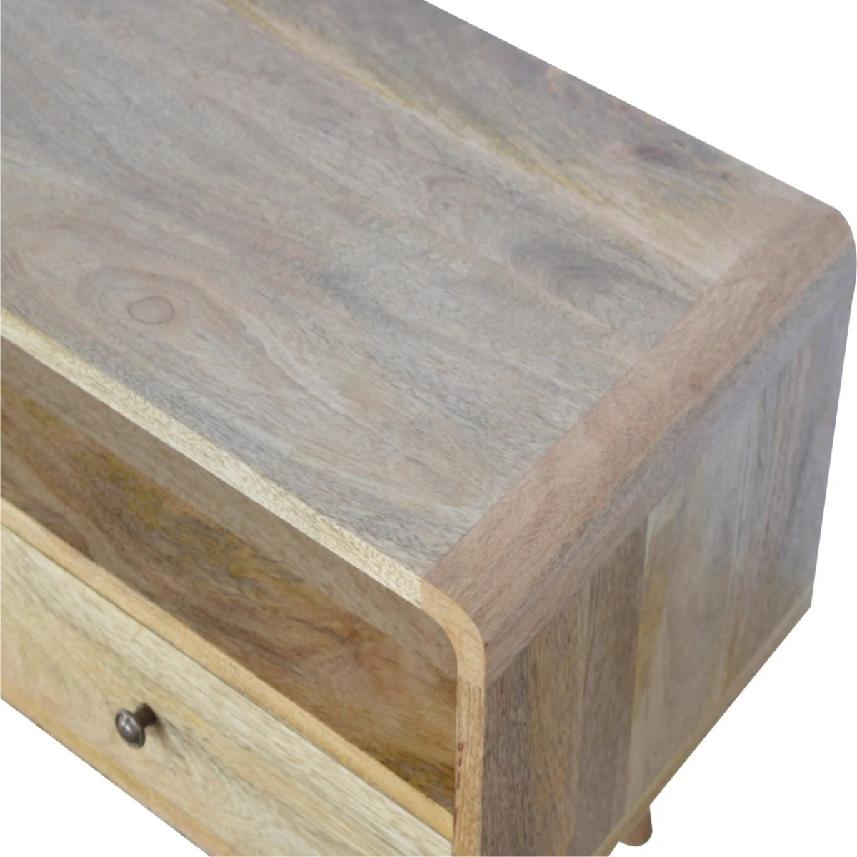 Artisan Solid Wood Media Unit Curved Oak Drawers 90cm Home by Artisan Furniture