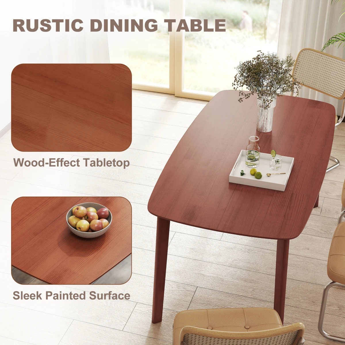 N/A Solid Wood Dining Table 150x80 Non-Slip Home - Dining Table