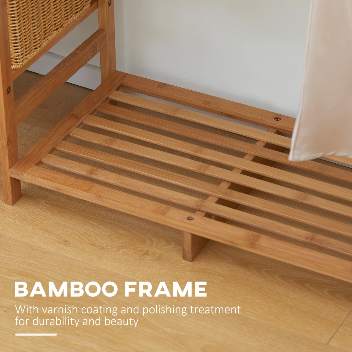 HOMCOM Eco Bamboo Clothes Rail 6 Tier Shelves For Home Use - Wardrobe