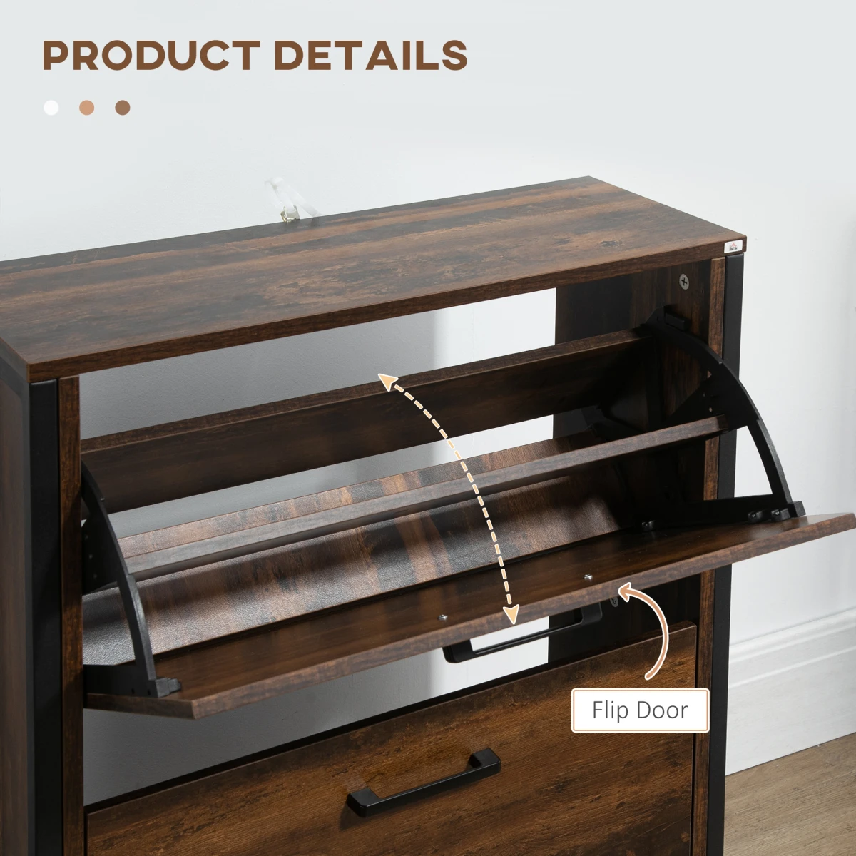HOMCOM HOMCOM Shoe Cabinet Slim Two Drawers Entryway - Shoe Storage