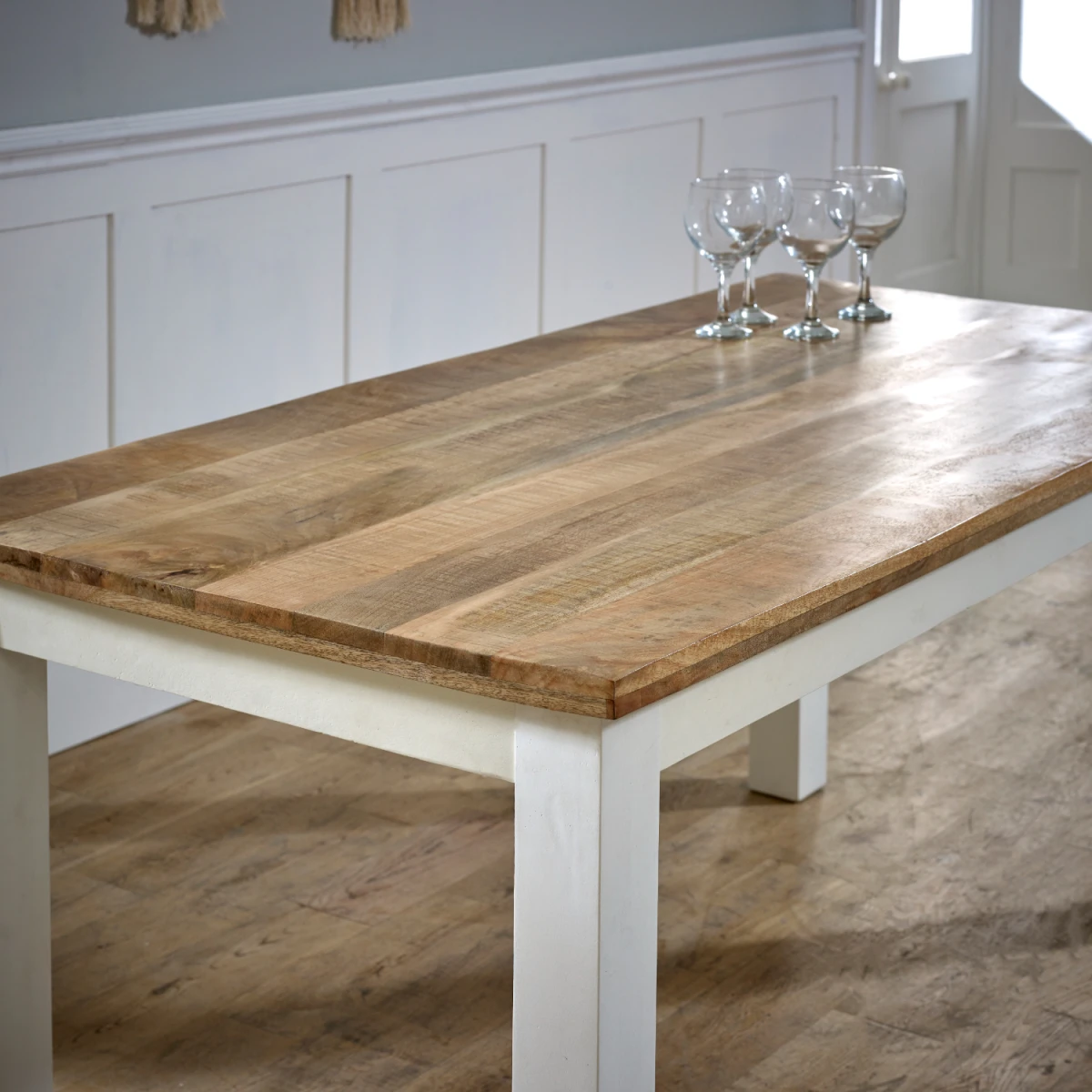 Alfie Dining Table 170 cm Solid Mango Wood For Dining Rooms by Indian Hub