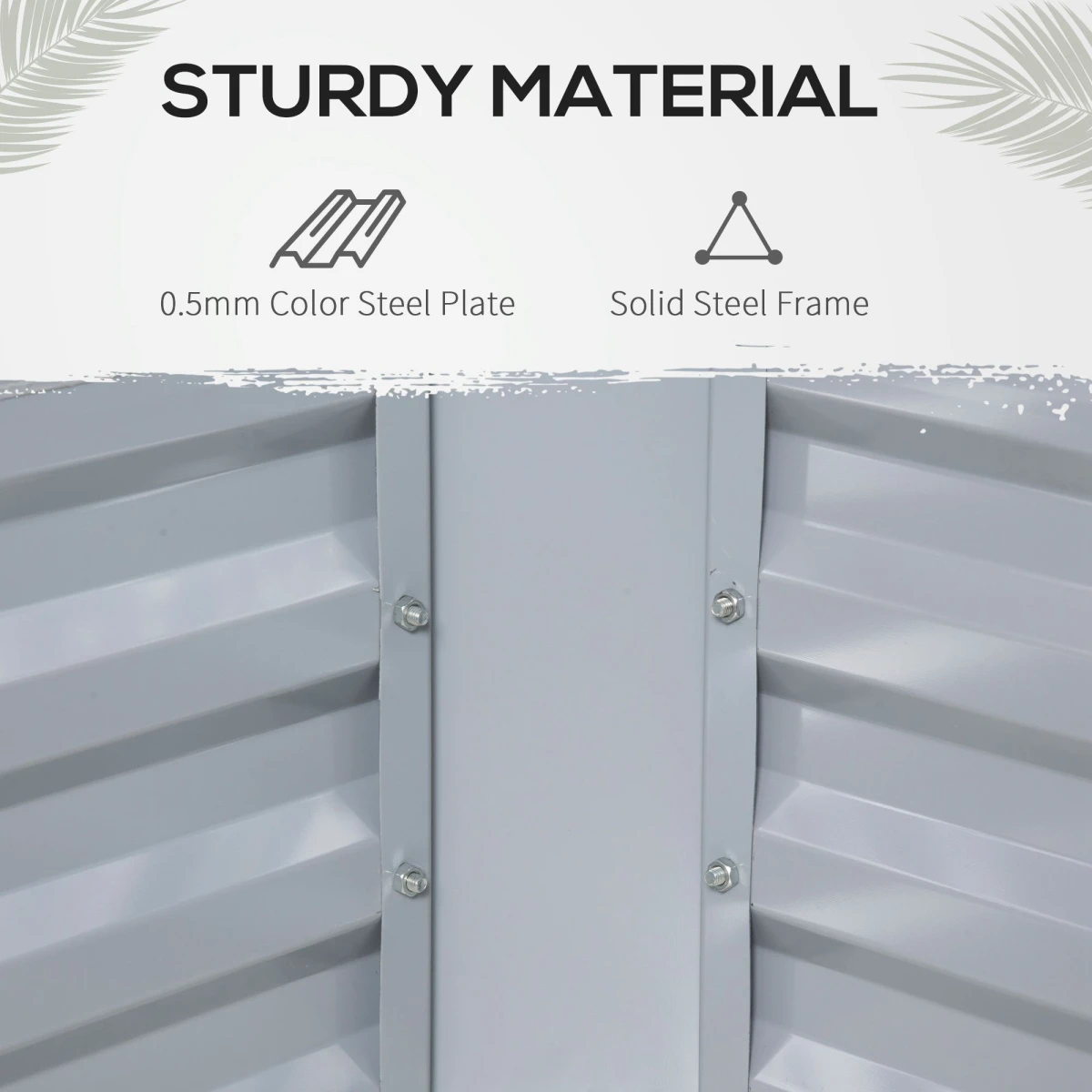 Outsunny Premium Steel Raised Garden Box Dual Use Greenhouse Kit - Planters