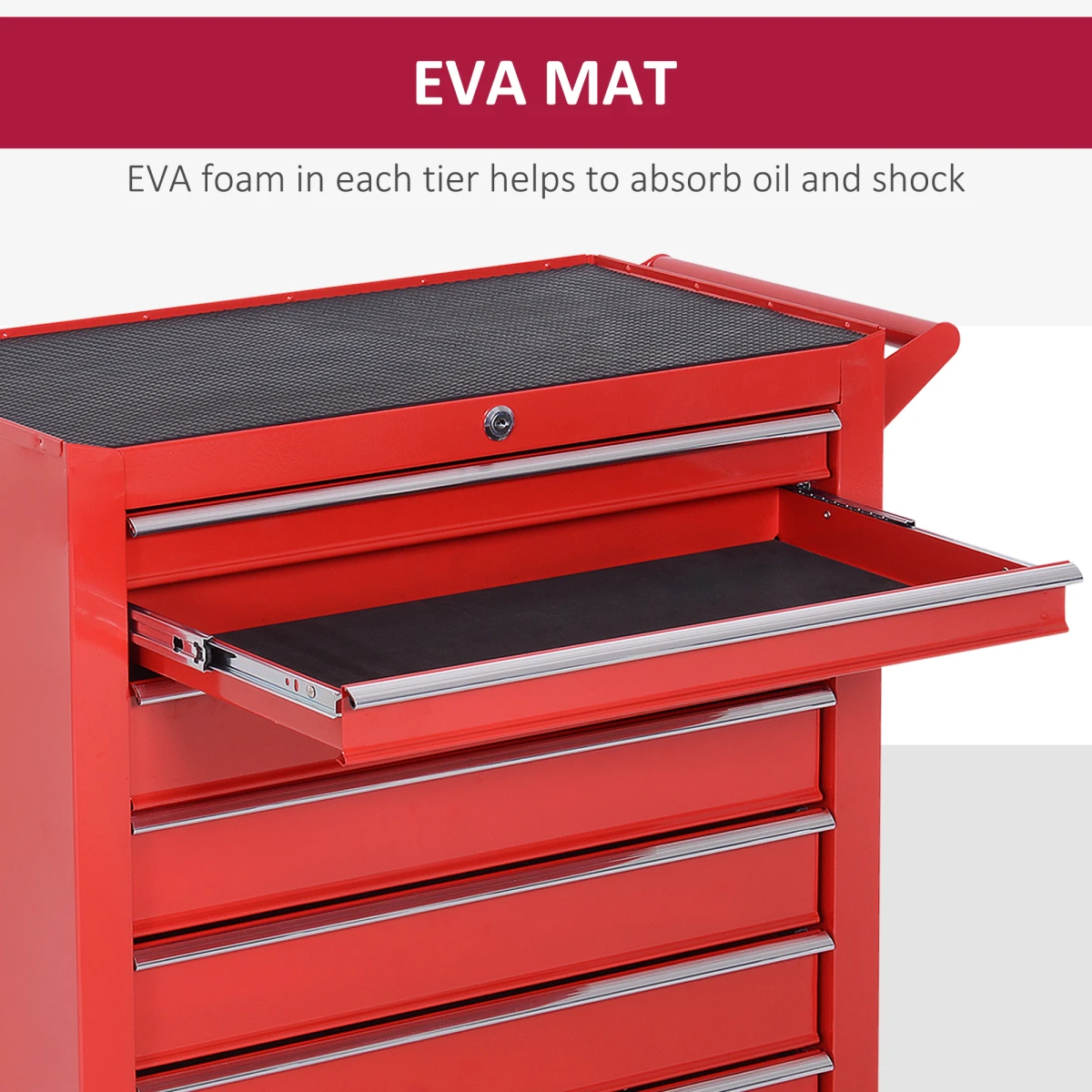 Homcom Durhand Roller Tool Cabinet 7 Drawer Garage - Chest of Drawers