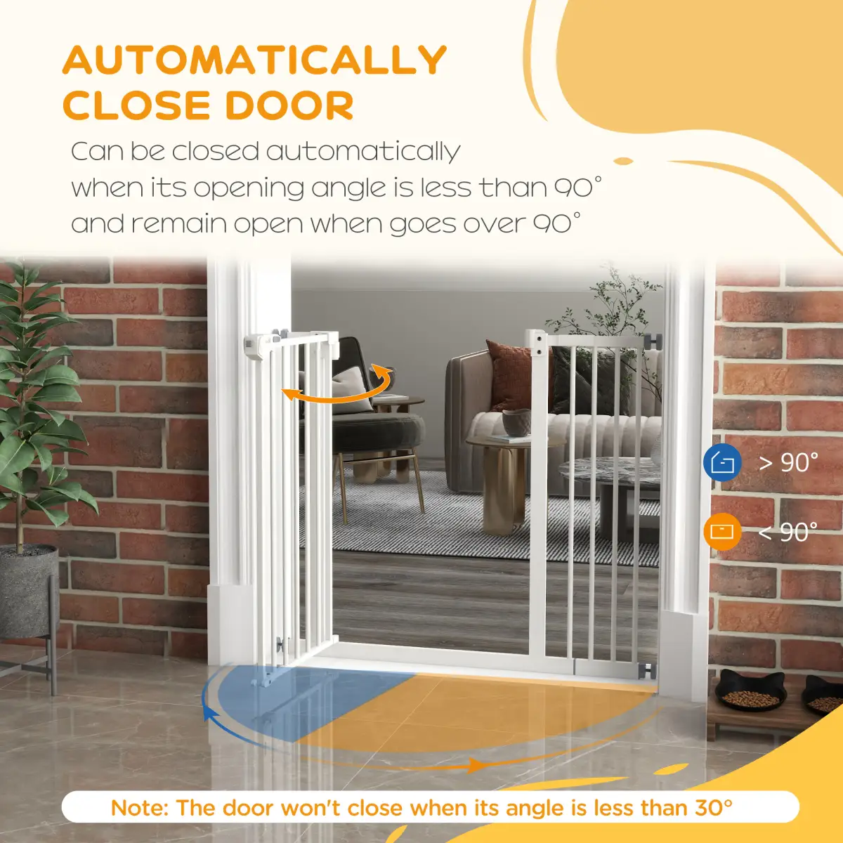PawHut PawHut Adjustable Safety Gate w/ 1 Extensions and Four Adjustable Screws, White - Pet Gate