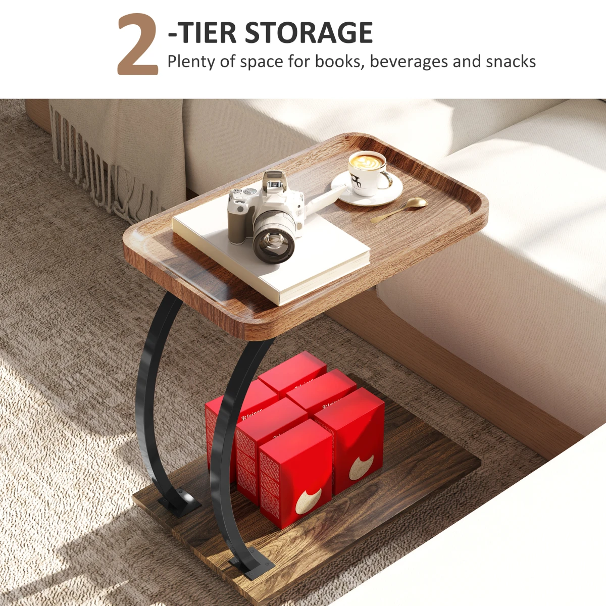 Rattan Coffee Table Compact CShaped SmallSpaces by N/A