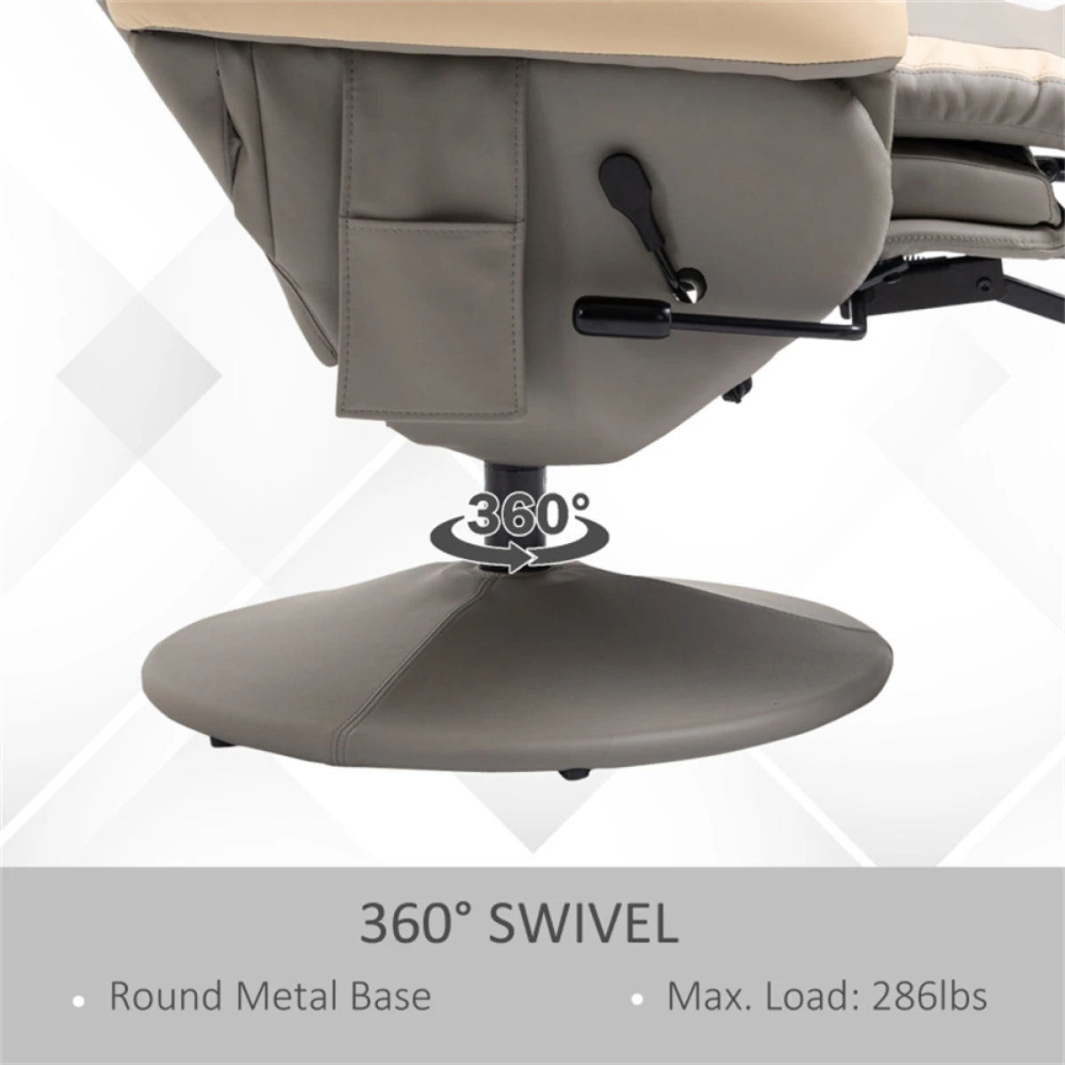 N/A Premium Massage Office Chair Full Size 360 Degree Swivel 135 Degree Recline With Liftable Footrest PU Leather For Home Office - Office Chair