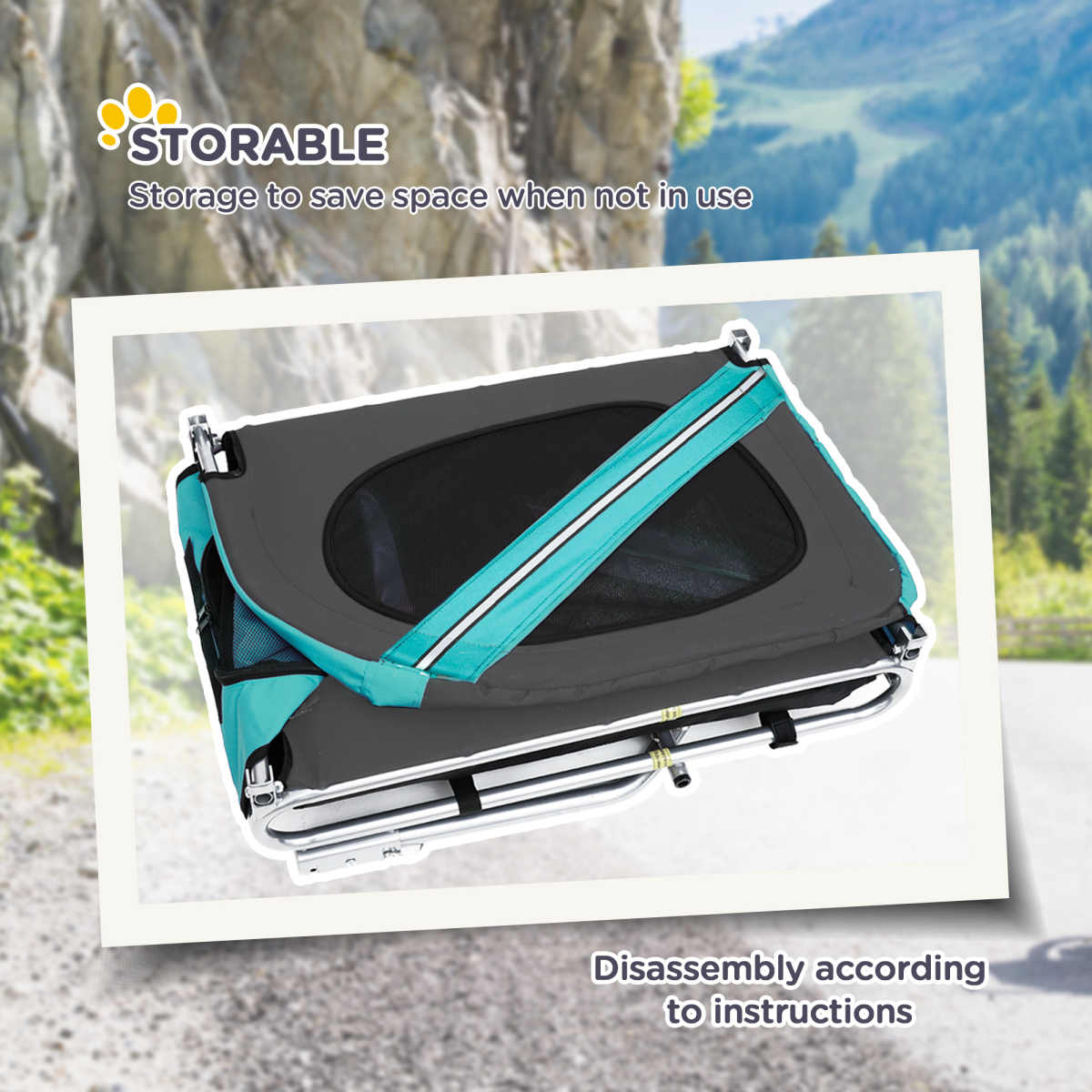 Pet Bicycle Trailer Dog Cat Bike Carrier Water Resistant W/ Hitch Coupler Green - from Pawhut