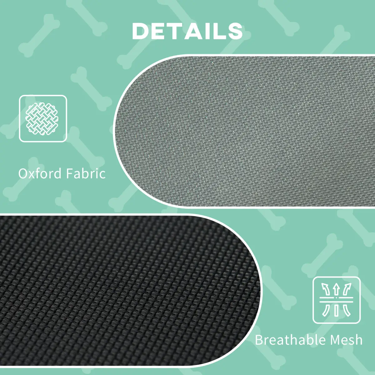 Unbranded 92 cm Elevated Dog Bed Cooling Raised Pet Cot UV Protection Canopy Grey Pawhut - Dog Beds