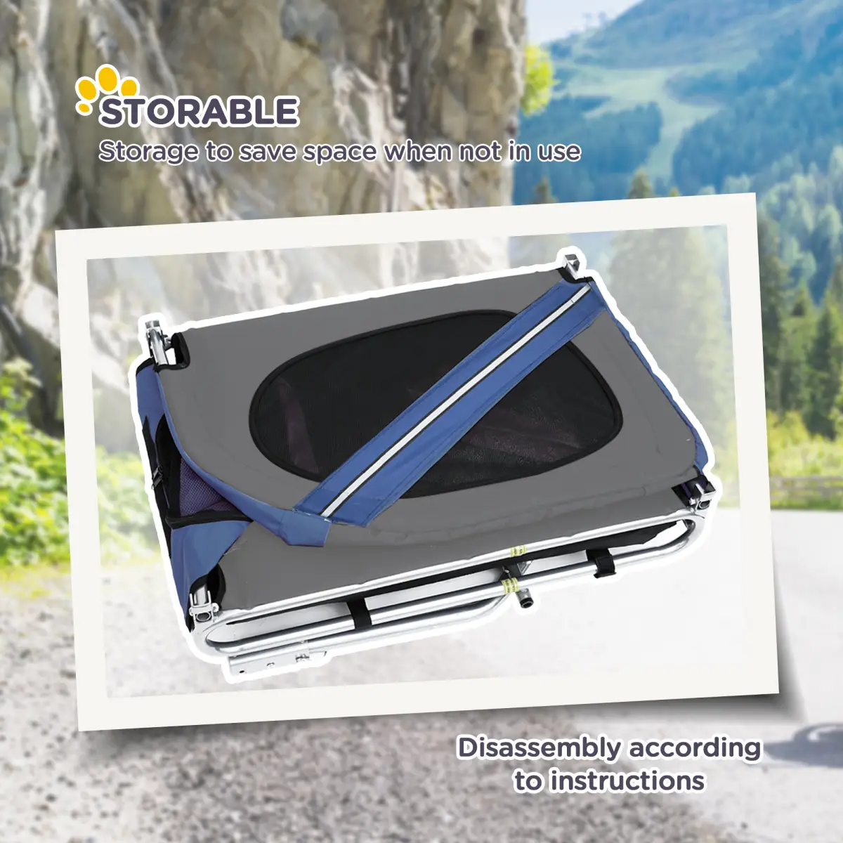 Pawhut Pet Bicycle Trailer Dog Cat Bike Carrier Water Resistant W/ Hitch Coupler Blue - Pet Carrier