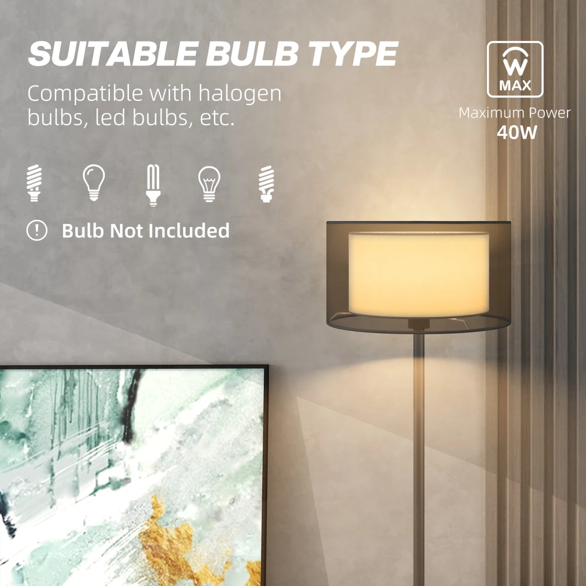 N/A Quality Floor Lamp Dual-Tone Shade Foot Switch - Lamp
