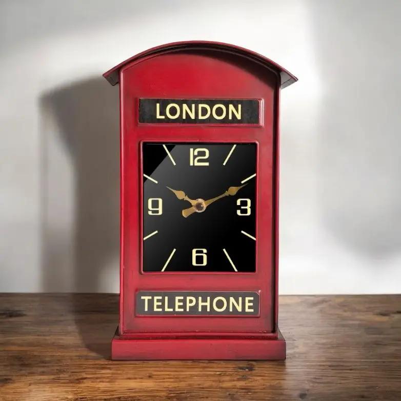 MSL 30CM TABLE CLOCK Telephone Box - Clock