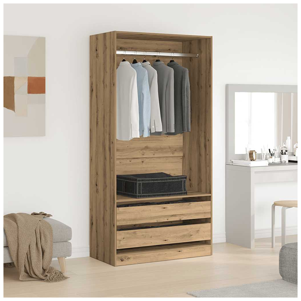 vidaXL VidaXL Artisan Oak Wardrobe 100x50x200 Cm Engineered Wood - Wardrobe
