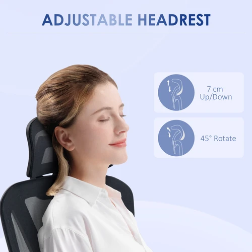 Vinsetto Vinsetto Mesh Office Chair Swivel Desk Chair w/ Adjustable Height Headrest Black - Office Chair
