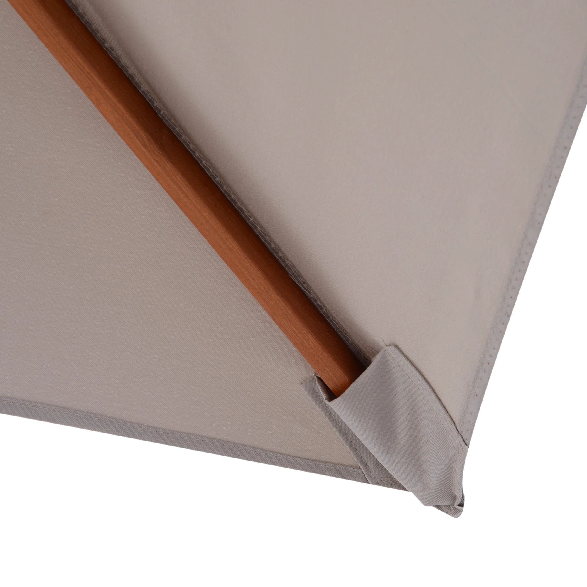 Outsunny Wooden Patio Umbrella Market Parasol Outdoor Sunshade Grey Outsunny - Parasol