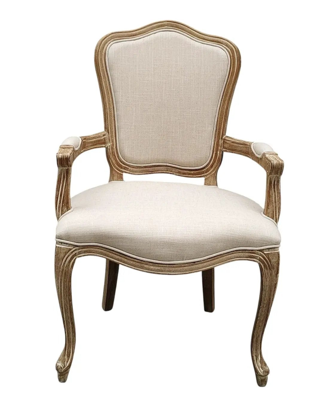 MSL 98CM LINEN FABRIC LOUIS CHAIR - Fabric Dining Chairs