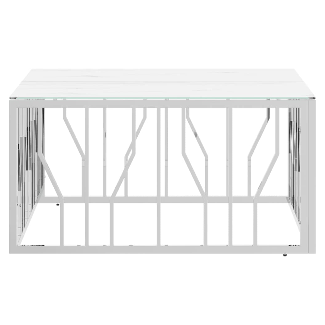 VidaXL Coffee Table 80x80x40 cm Stainless Steel And Glass Modern Living Room Decor by vidaXL