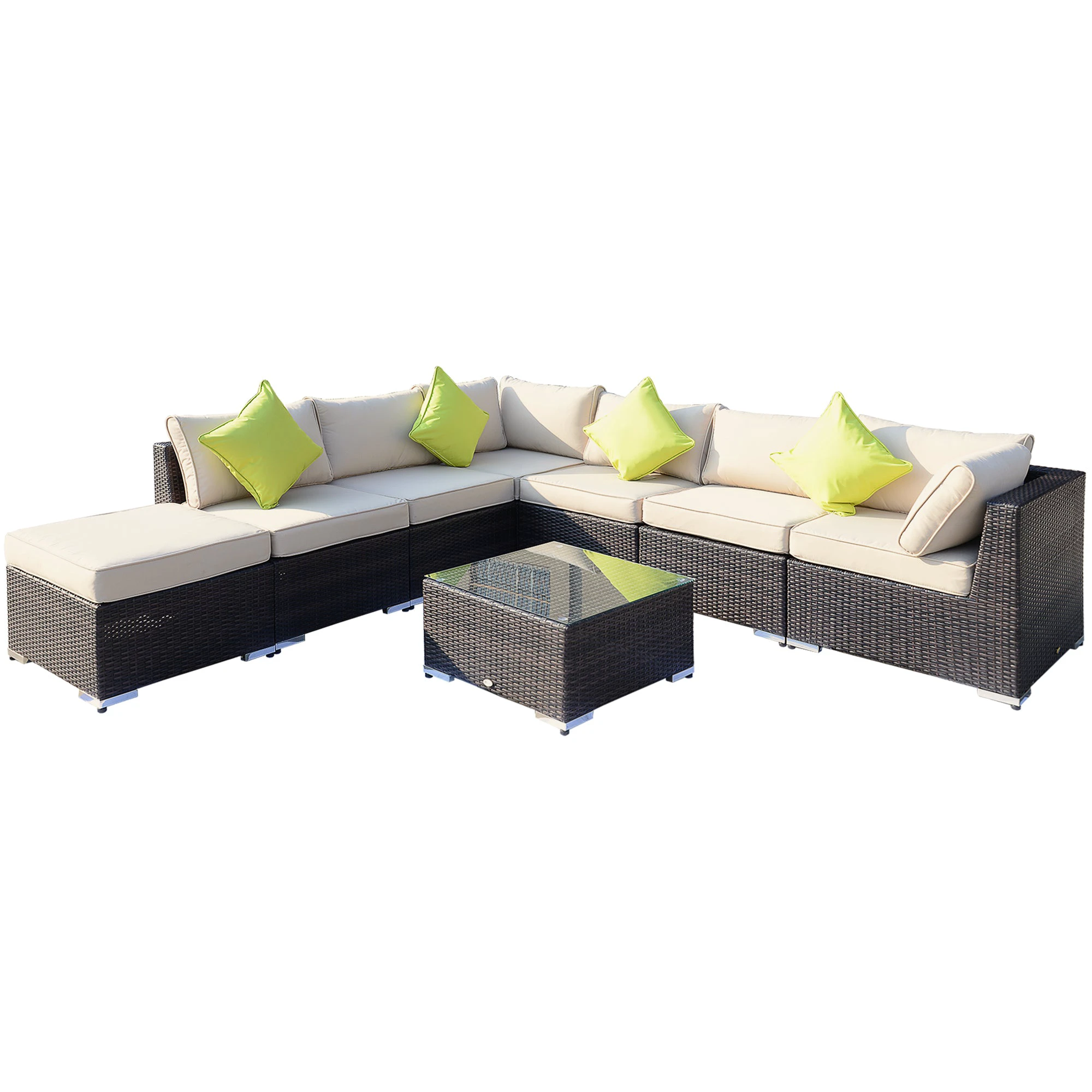 8 Pcs Rattan Sofa Set W/Cushions by Outsunny