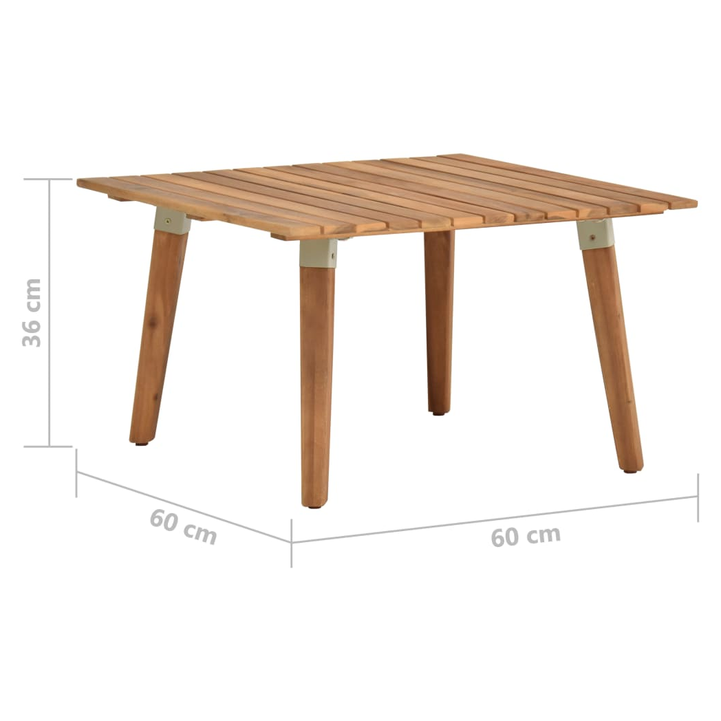 vidaXL VidaXL Garden Coffee Table 60x60x36 cm Solid Acacia Wood Outdoor Patio All Weather - Coffee Table