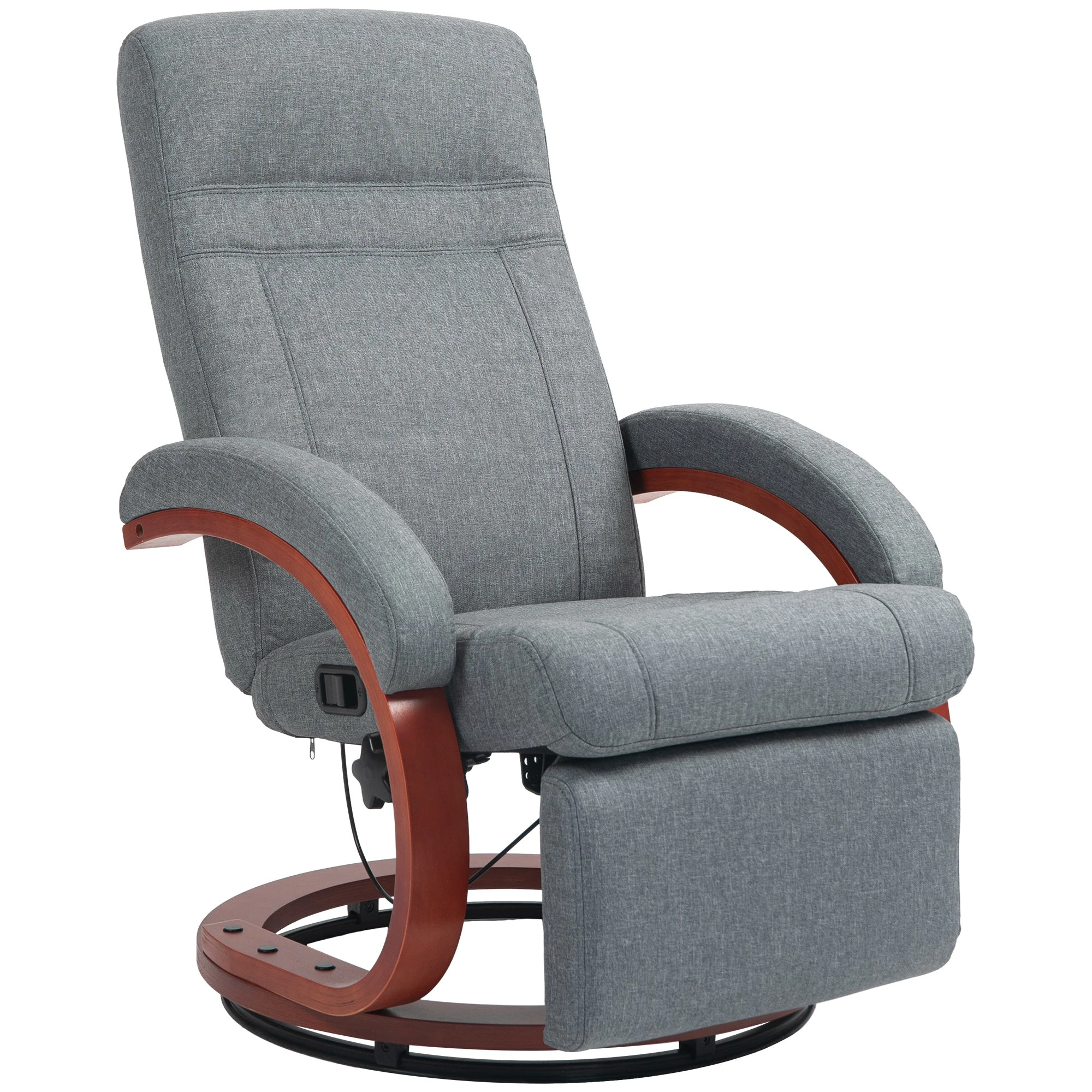 HOMCOM HOMCOM Manual Recliner Swivel Reclining Chair with Footrest Armrests Beige - Recliner
