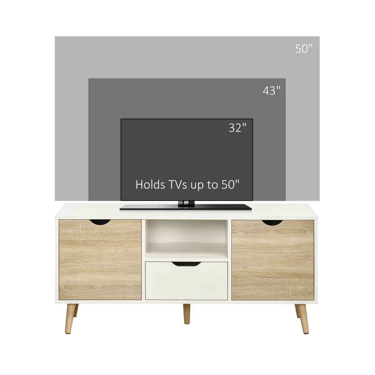 Modern TV Unit 50in Cupboards and Drawer for Living Room