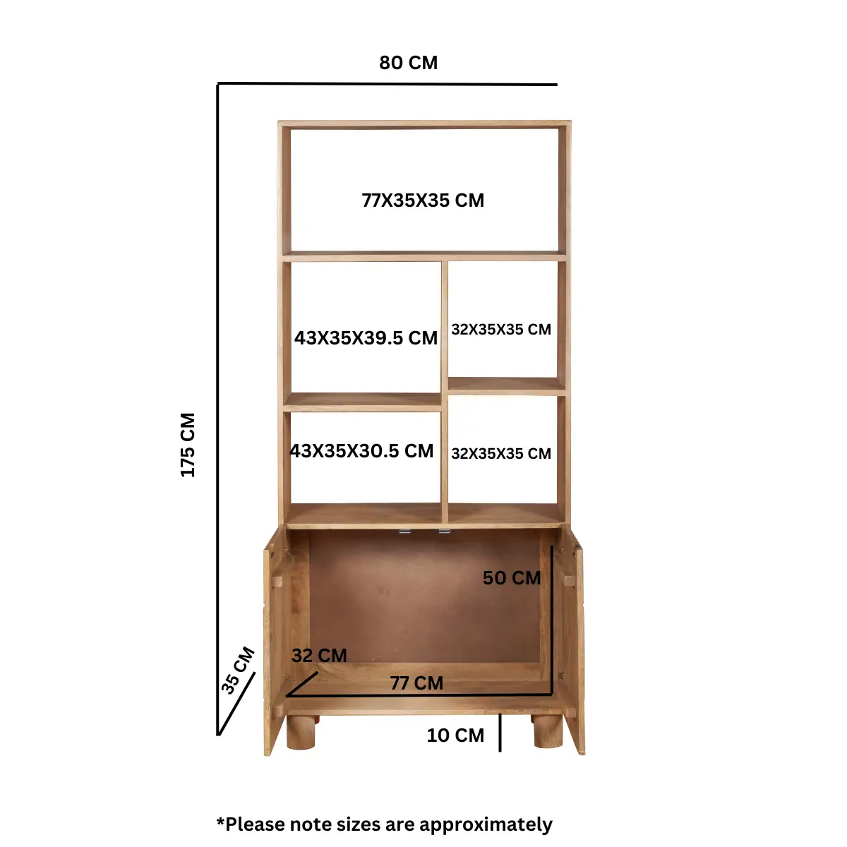 Indian Hub Austin Solid Wood Bookcase - Bookcase