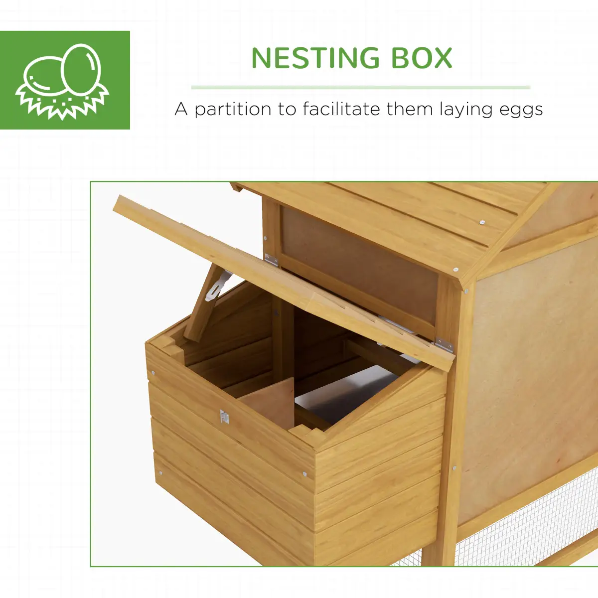 Unbranded Small Chicken Coop Hen Cage Nesting Box Outdoor Run Wood Color 150.5 x 54 x 87cm - Chicken Coop