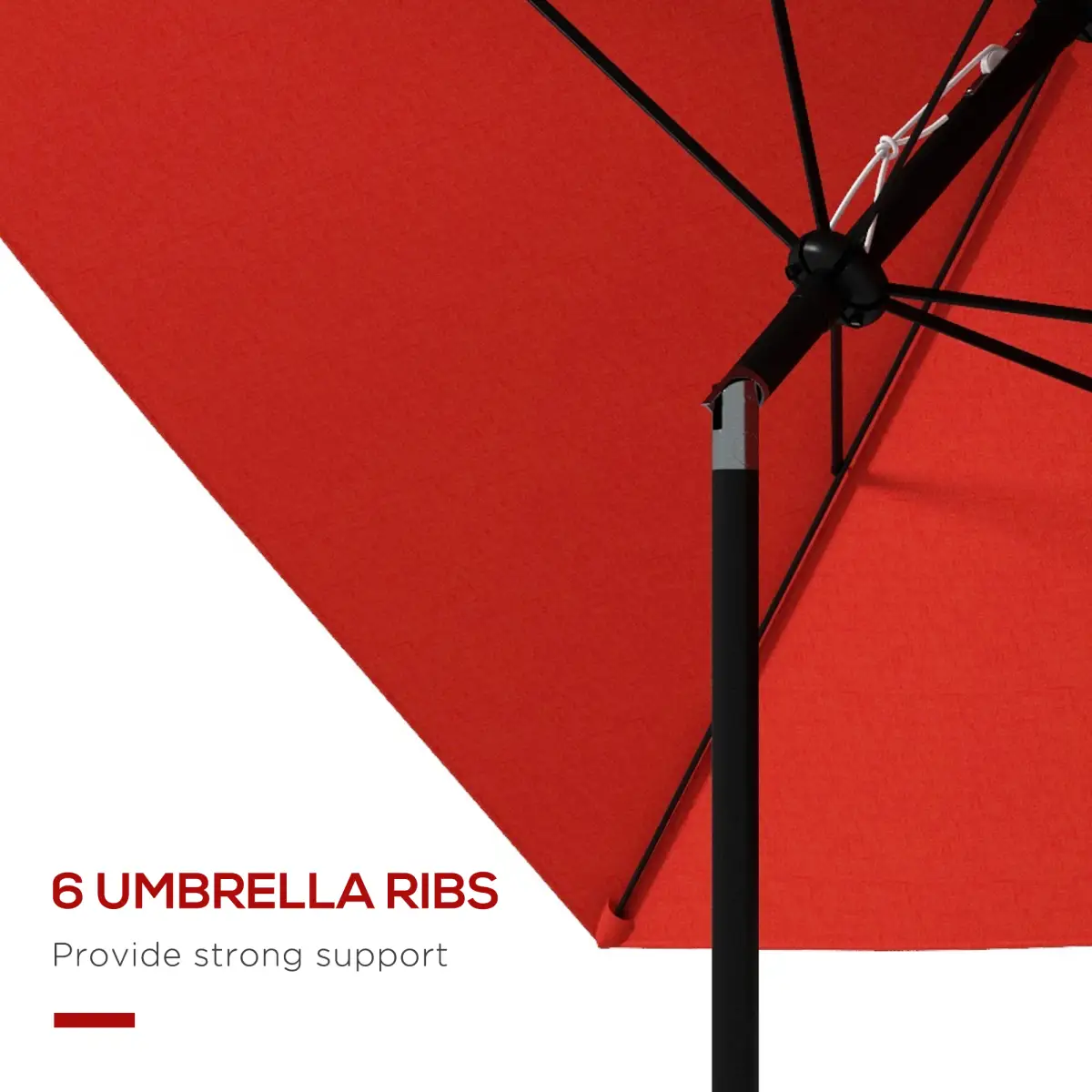 Outsunny Outsunny 2 x 3(m) Garden Parasol Rectangular Market Umbrella w/ Wine Red - Parasol