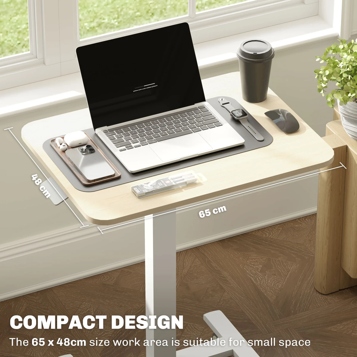 Vinsetto SitStand Desk 68-108cm Wheels HomeOffice by Vinsetto