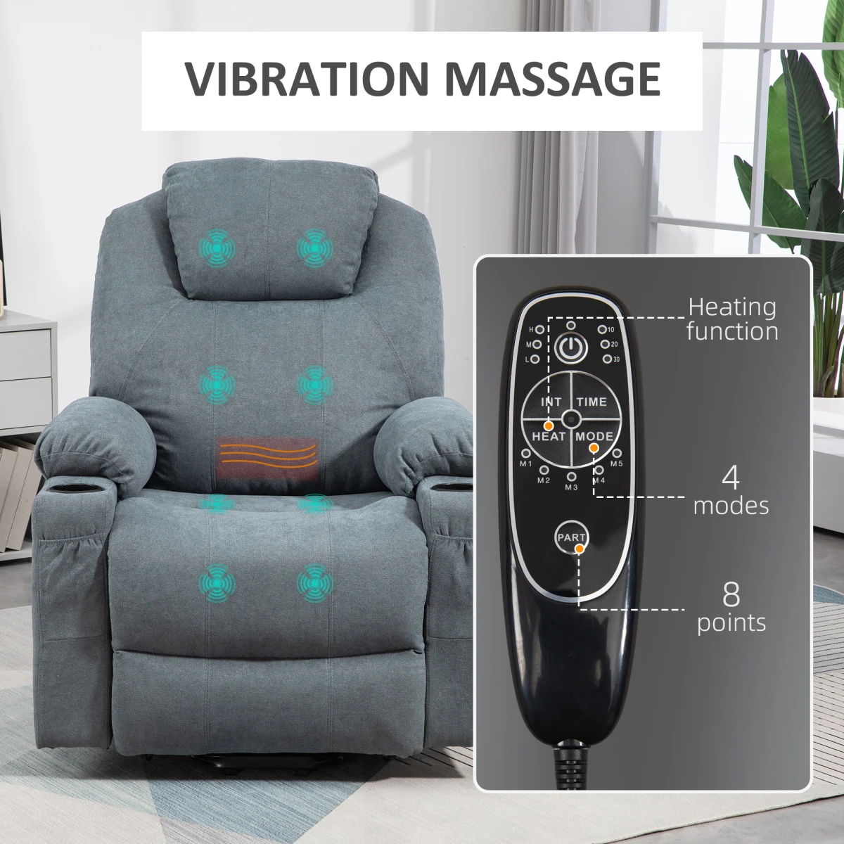 HOMCOM HOMCOM Lift Chair Massage Heat Standard Seniors - Recliner