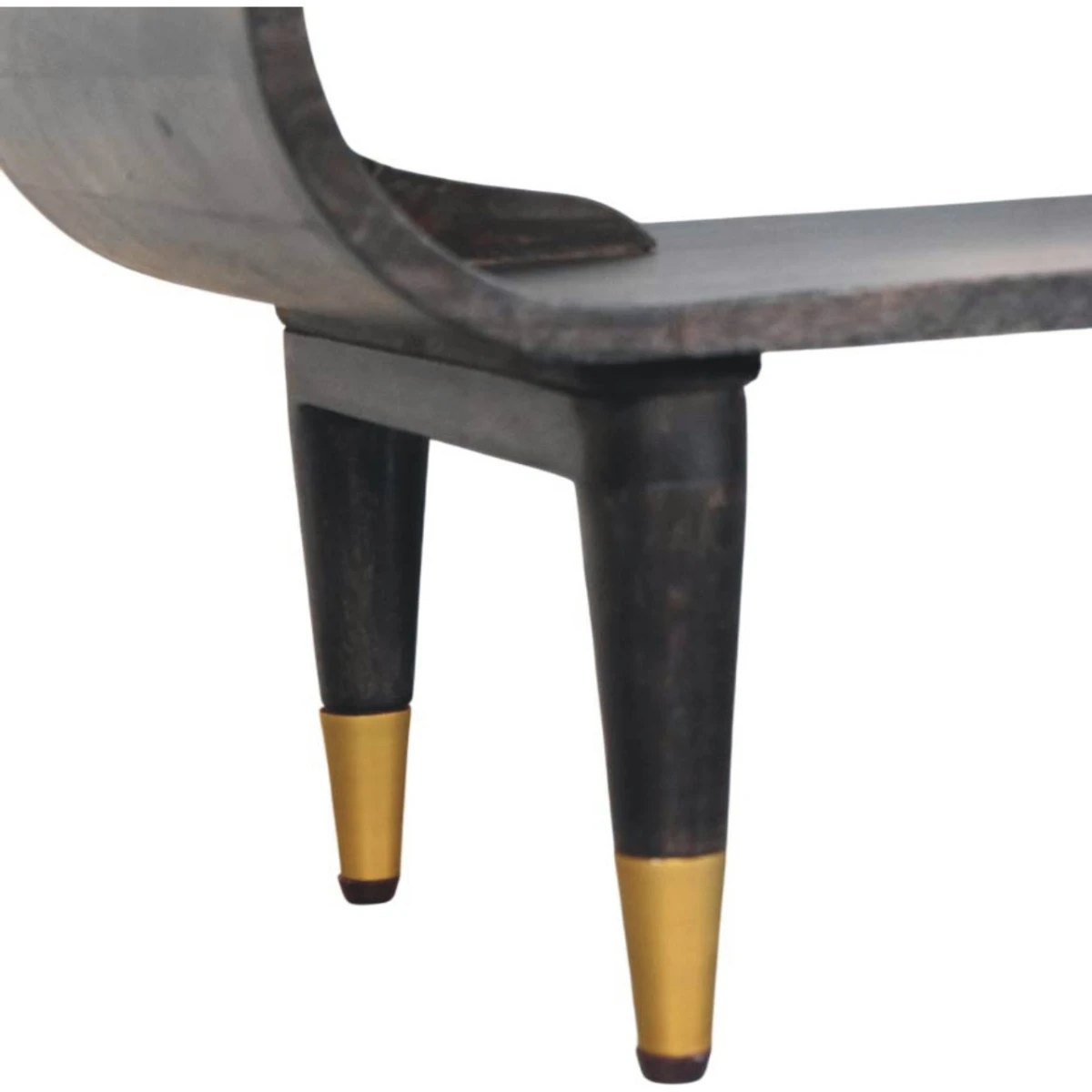 Artisan Furniture Artisan Curved Media Console 1 Slot Brass Accents For Living Room Storage And Display - TV Unit