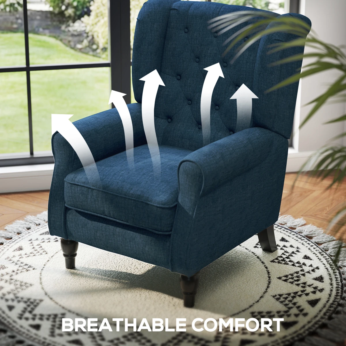 HOMCOM Accent Armchair Medium Tufted Back Living Room by HOMCOM