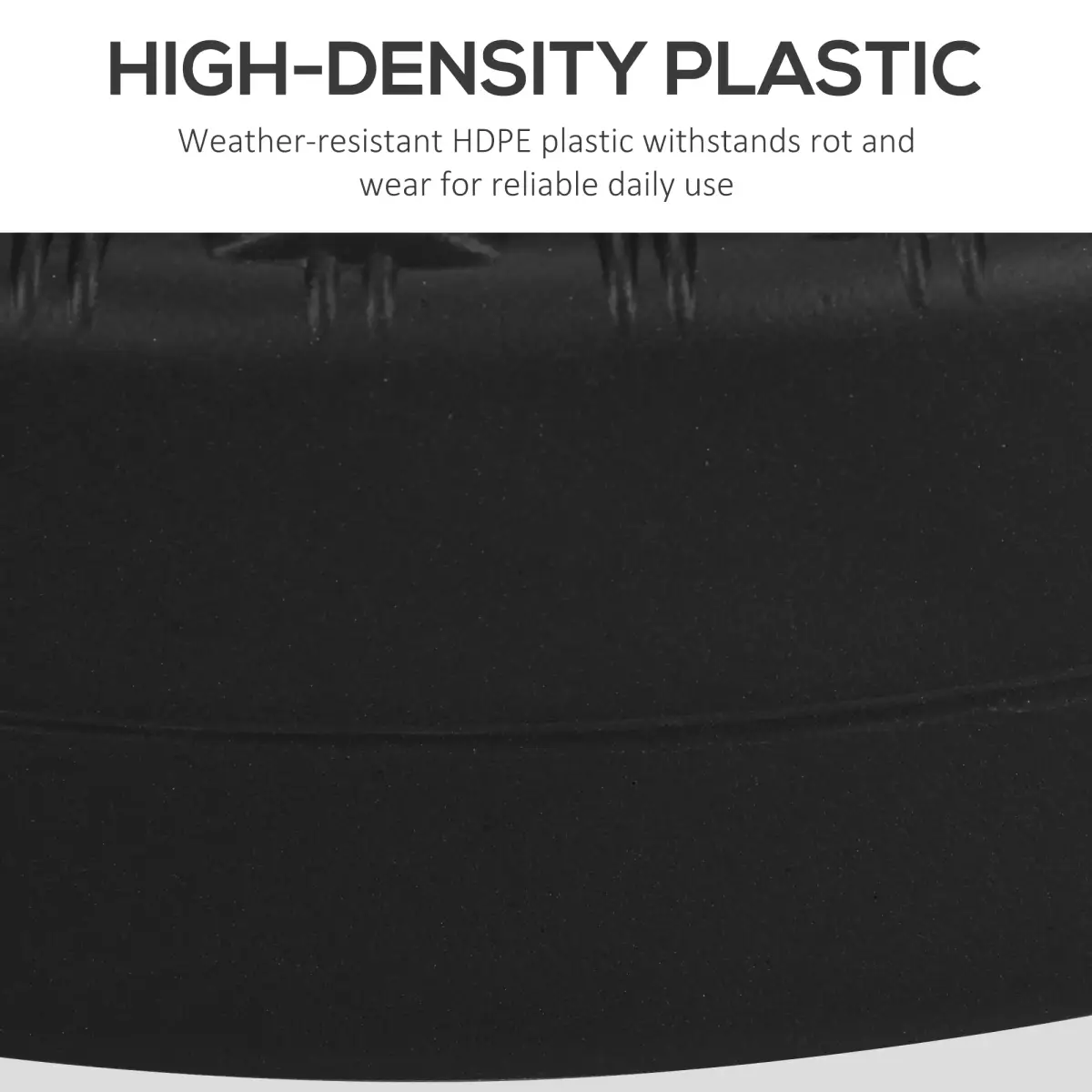 Outsunny Round Umbrella Parasol Base with Rattan Effect, Plastic Parasol Stand, Black - Parasol