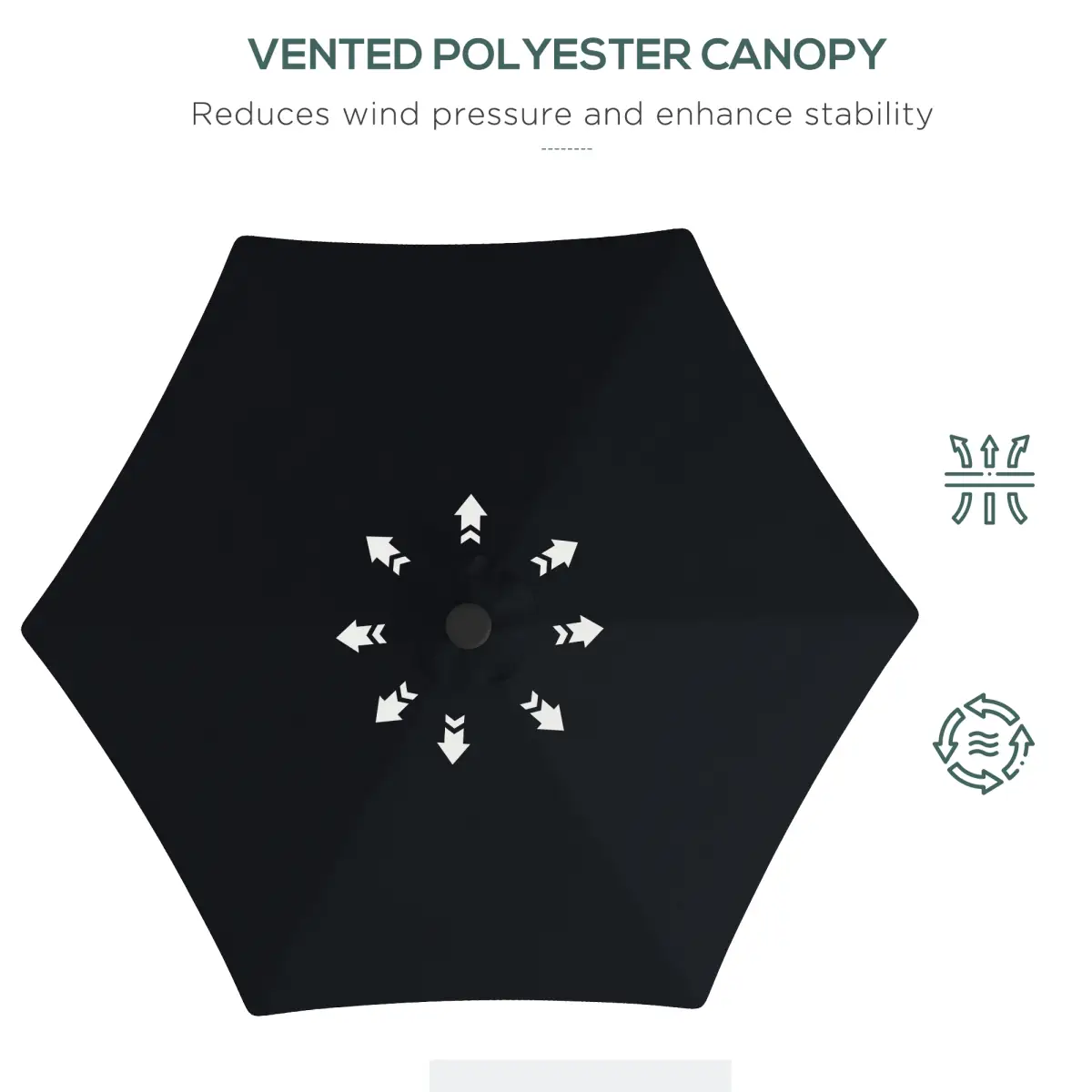 Outsunny Outsunny 3(m) Cantilever Garden Parasol Umbrella W/ Solar LED and Cover, Black - Parasol