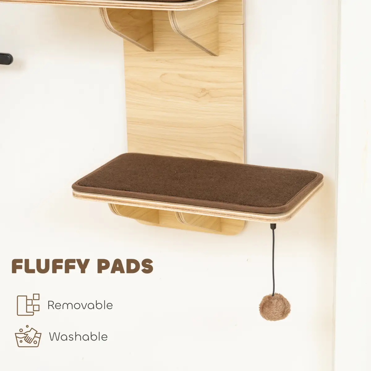 PawHut PawHut 4-Level Cat Tree Door Mounted with Washable Plush Pads, Toy Ball - Cat Tree
