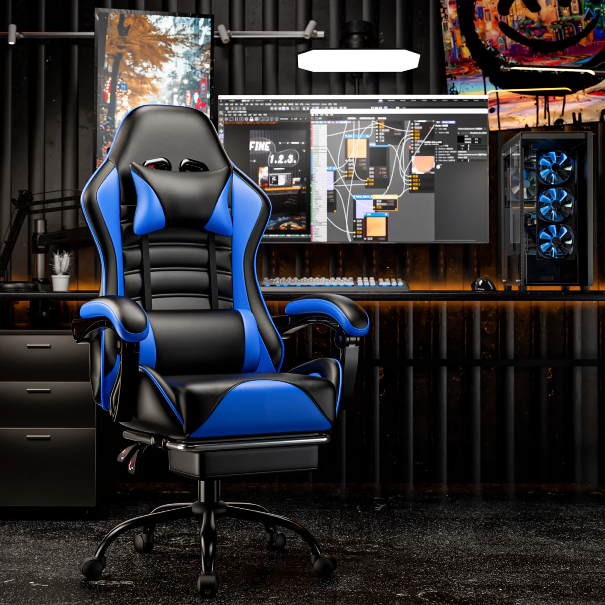 N/A Pro Gaming Chair With Adjustable Lumbar Support For Adults - Office Chair