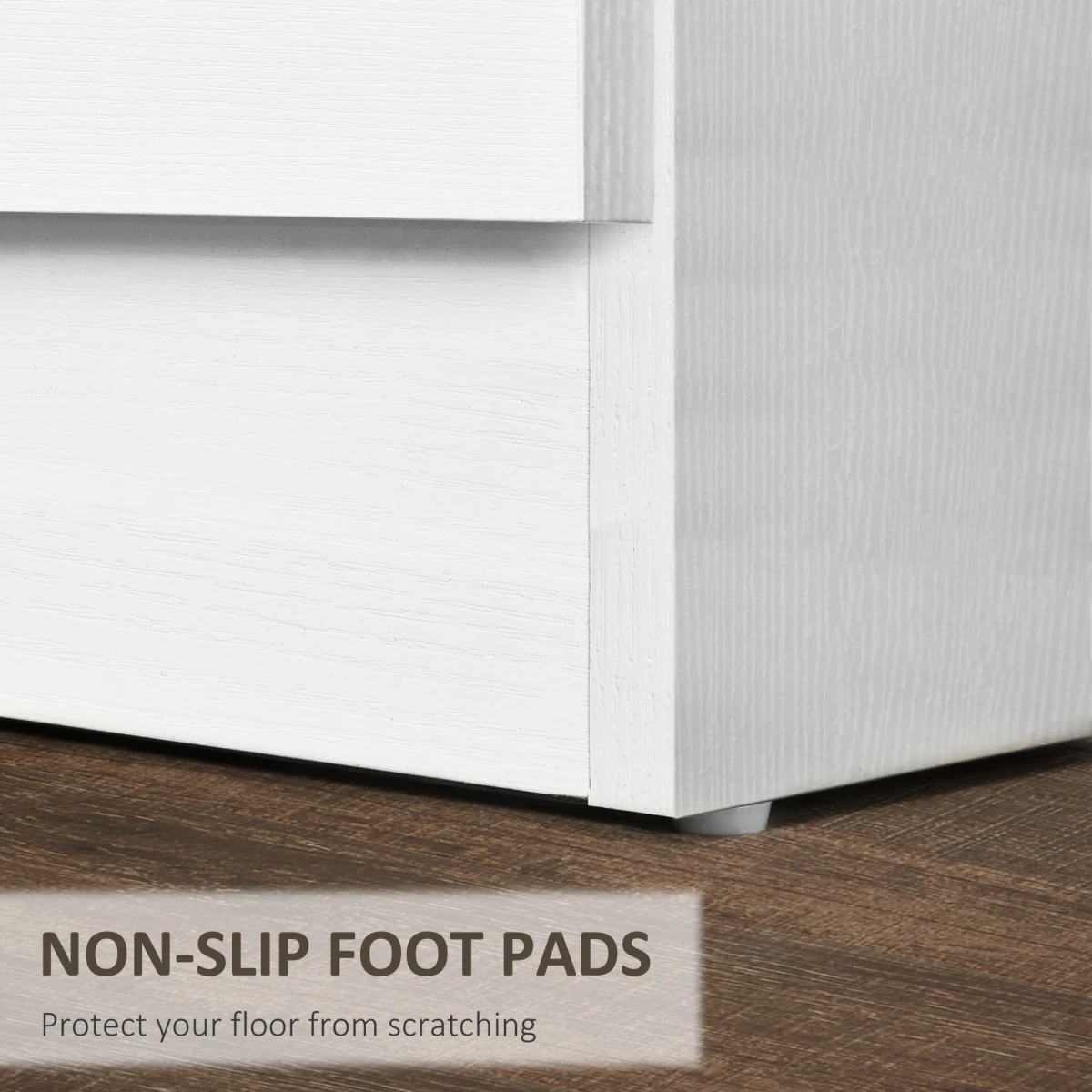 HOMCOM Bedside Cabinet 40x30x60 Cm White 3 Drawer Nightstand With Smooth Glides by HOMCOM
